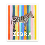 Zebra Rainbow Striped Art Print