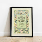 London Zoo Map Cover ZSL Heritage Print