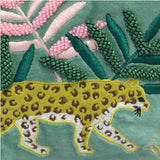 Leopard & Foliage Embroidered Cosmetic Bag