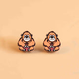 Orangutan Cherry Wood Earrings