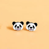 Panda Cherry Wood Earrings
