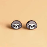 Sloth Cherry Wood Earrings