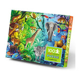 Jungle Animals Holographic Puzzle, 100 Pieces