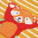 Children's Yellow Red Panda Applique Top