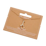 Giraffe Necklace, Gold Plated
