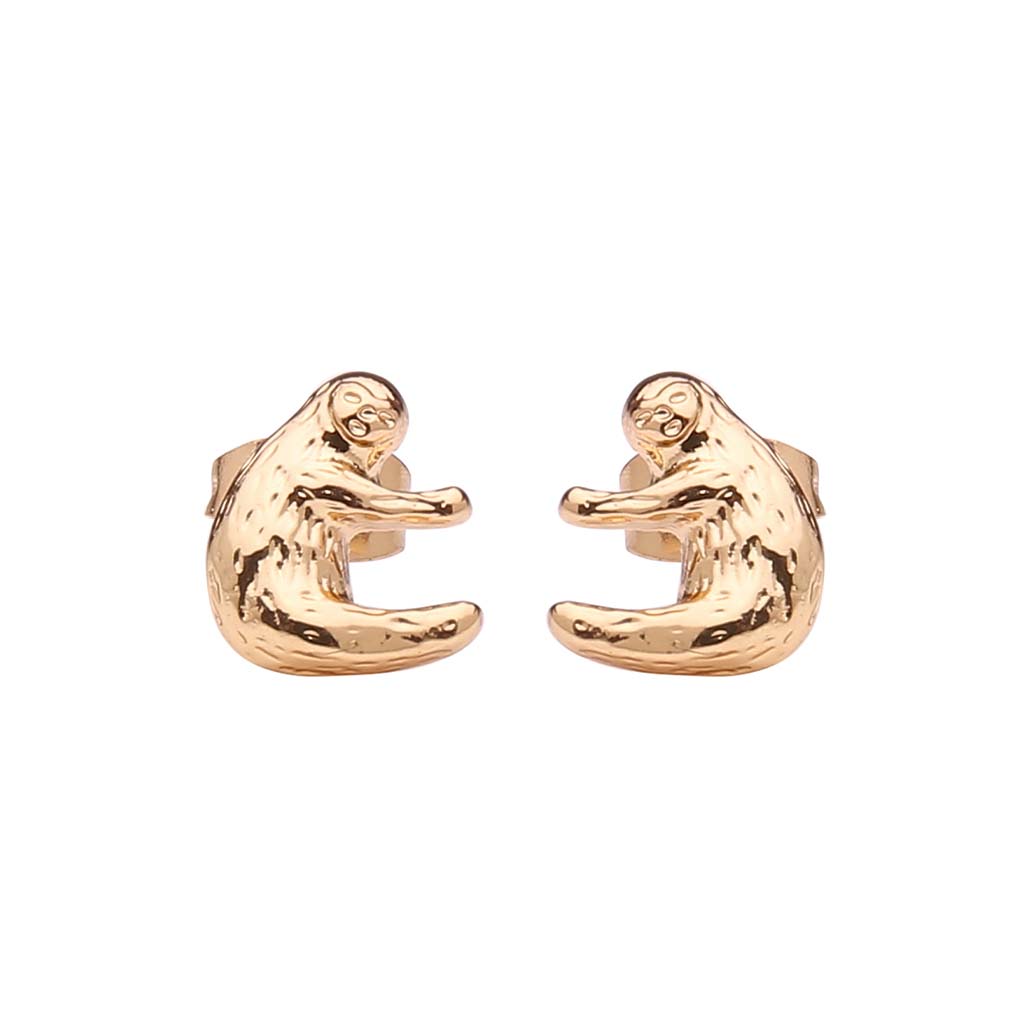Gold sloth earrings Clearance