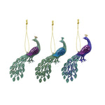 Gisela Graham Glitter Peacock Decoration