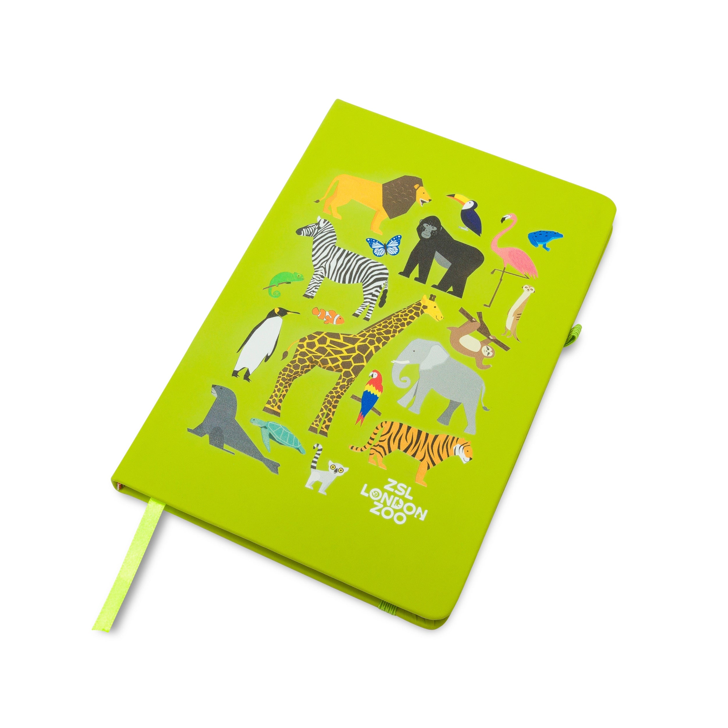 Zoo Animals Hardcover Notebook, A5 Green