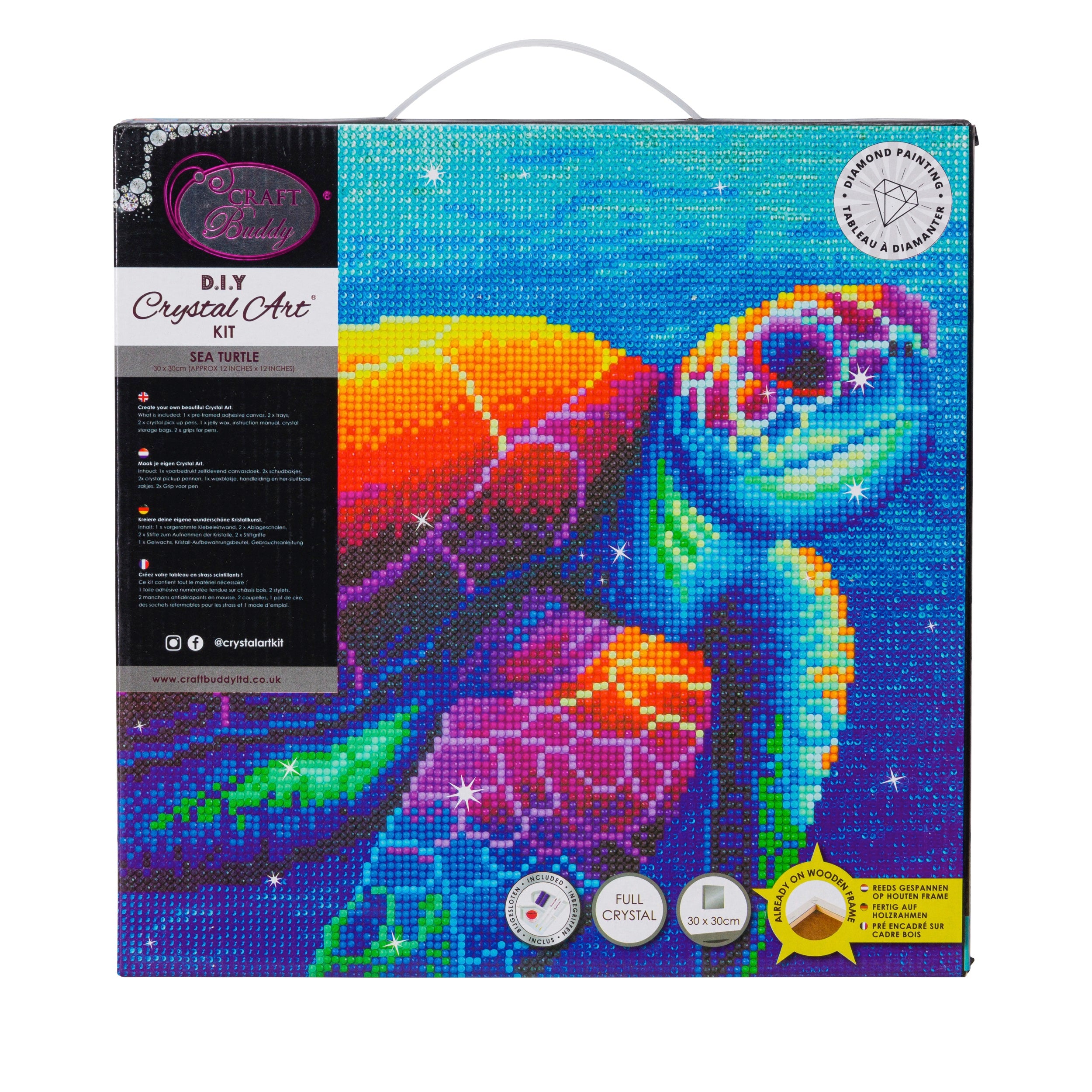 Turtle Crystal Art Canvas, 30cm X 30cm