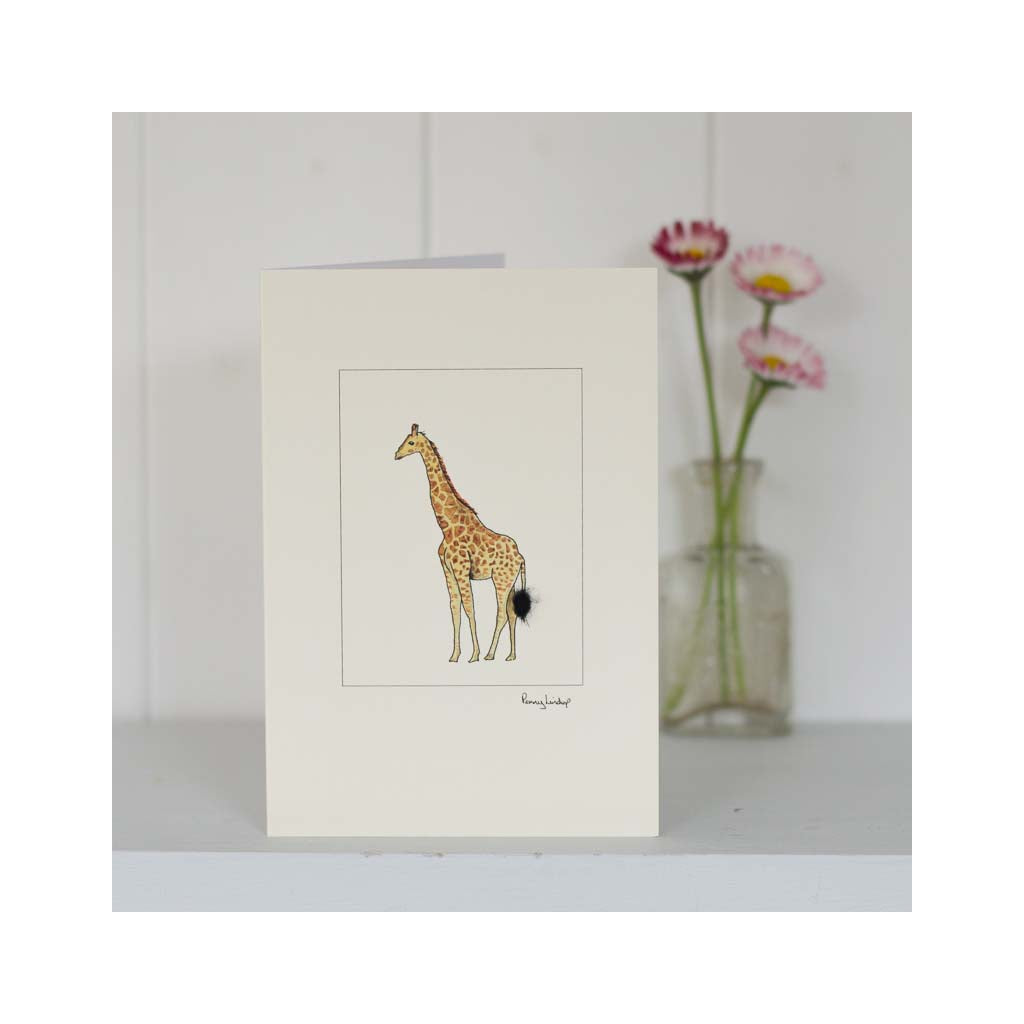 Giraffe Wool Detail Greetings Card