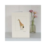 Giraffe Wool Detail Greetings Card