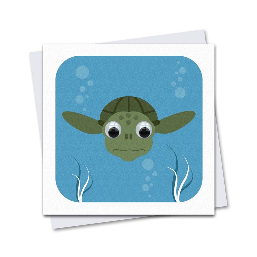 Googly Eyes Turtle Greetings Card