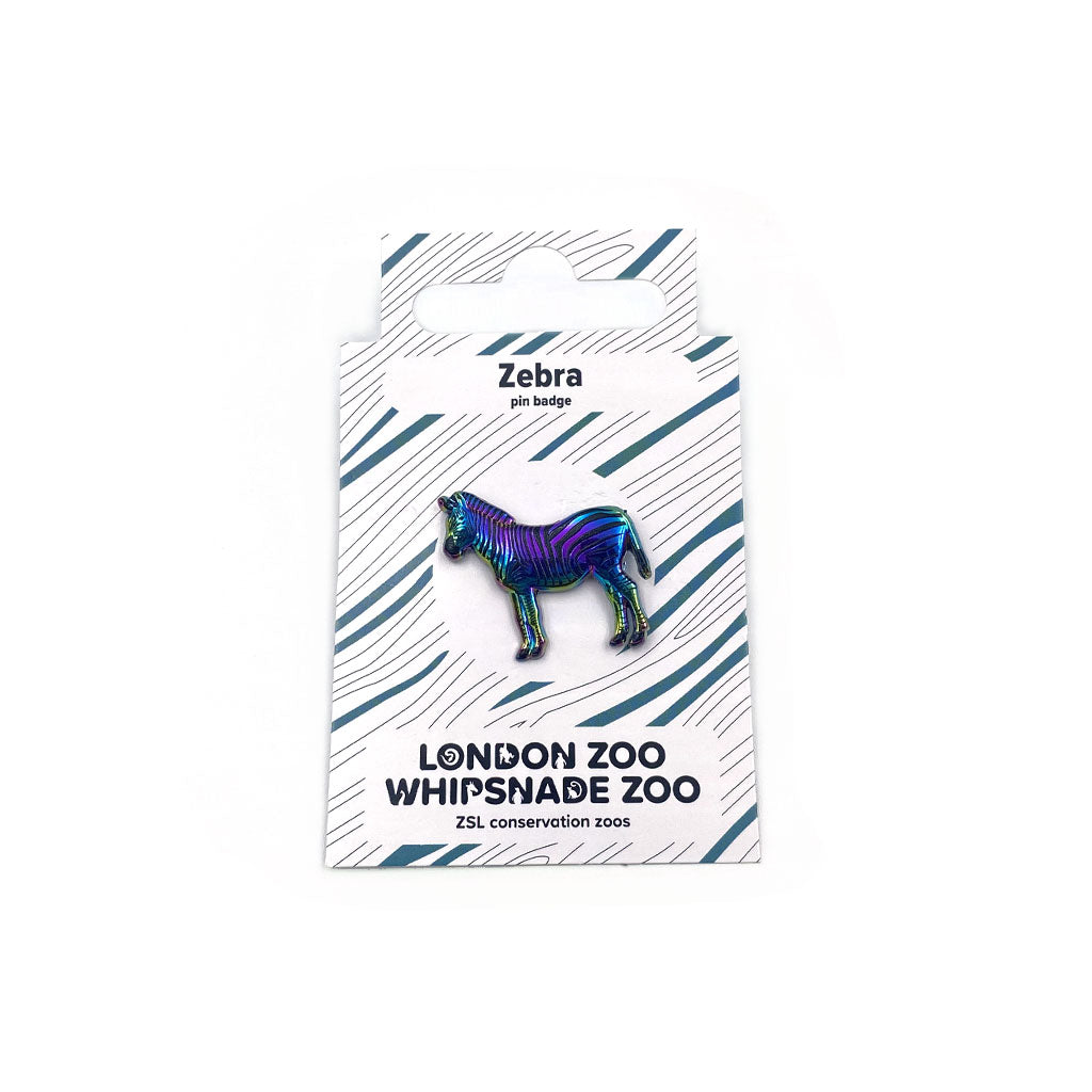 Iridescent Zebra Pin Badge ZSL Shop iridescent-zebra-pin-badge-zsl-shop