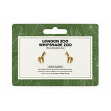 Giraffe Earrings, Gold Plated