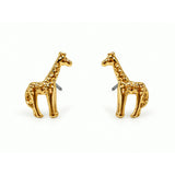 Giraffe Earrings, Gold Plated