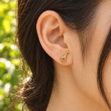 Giraffe Earrings, Gold Plated