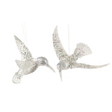Gisela Graham Silver Hummingbird Decoration