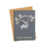 Gold Foil Sloth Birthday Card