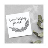 Bat Calligraphy Birthday Card