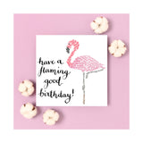 Flamingo Calligraphy Birthday Card