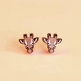 Giraffe Cherry Wood Earrings