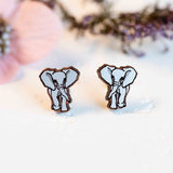 Elephant Cherry Wood Earrings