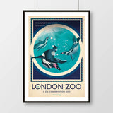 London Zoo Penguins Poster