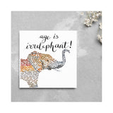 Elephant Calligraphy Birthday Card