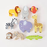 Africa Stacking Wooden Animals & Bag