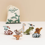 Dinosaurs Stacking Wooden Animals & Bag