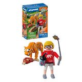 Playmobil Zoo: Tiger and Visitor Playset