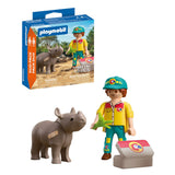 Playmobil Ranger With Rhino Playset