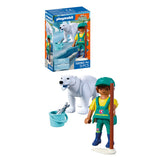 Playmobil Zoo: Polar Bear and Zookeeper Playset