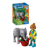 Playmobil Zoo: Baby Elephant and Zookeeper Playset