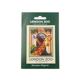 London Zoo Giraffes Wooden Magnet