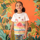 ZSL x Frugi Flamingo Stripe Toddler T-Shirt