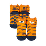 ZSL x Frugi Baby Zookeeper Tiger Socks, 2 Pack
