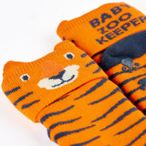 ZSL x Frugi Baby Zookeeper Tiger Socks, 2 Pack