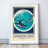 London Zoo Penguins Poster