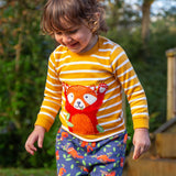 Children's Yellow Red Panda Applique Top