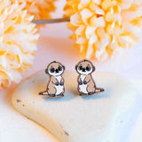 Meerkat Cherry Wood Earrings