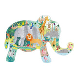 Jungle Animals Elephant Shape Puzzle, 40 pieces