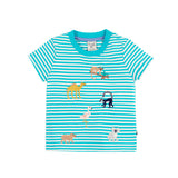Babies' Blue Animals Embroidered T-Shirt