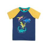 Children's Navy Dinosaur Applique T-Shirt