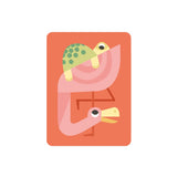 Flamingo & Turtle Greetings Card