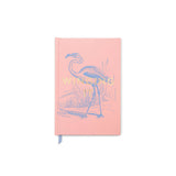 Flamingo Winging It Slogan Notebook
