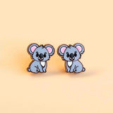Koala Cherry Wood Earrings