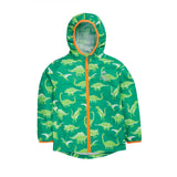 Children's Green Dinosaur Print Rain Jacket