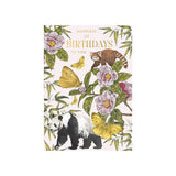Panda & Flowers Birthday Card