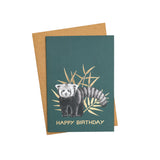 Gold Foil Red Panda Birthday Card